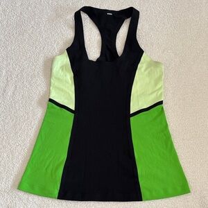 Lululemon Black and Green Women's Tank Top